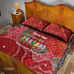Australia Budgerigar Christmas Personalised Quilt Bed Set Budgies Hakea Have A Good Chrissie LT14