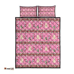 Australia Pink Galah Christmas Quilt Bed Set Eolophus Roseicapilla Bottlebrush Seamless LT14