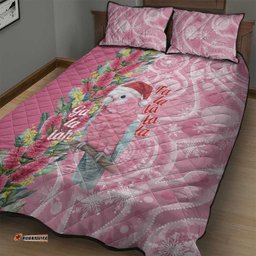 Australia Pink Galah Christmas Quilt Bed Set Falalalala Galalah Bottlebrush Aboriginal Art LT14