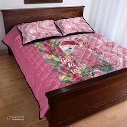 Australia Pink Galah Christmas Quilt Bed Set Falalalala Galalah Bottlebrush Aboriginal Art LT14