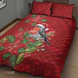 Australian Scarlet Robin Quilt Bed Set Aboriginal Inspired Christmas LT9