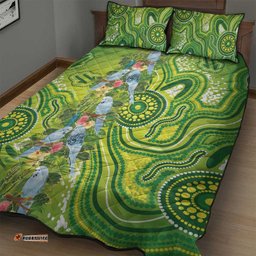 Budgerigar Australia Quilt Bed Set Aussie Common Parakeet Indigenous Art LT14