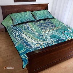 NAIDOC Week - 50 Years Deadly Torres Strait Quilt Bed Set Pastel Waves LT7