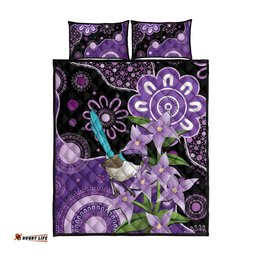 Australia Epilepsy Awareness Quilt Bed Set Purple-crowned Fairywren Boronia Aboriginal LT14