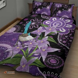 Australia Epilepsy Awareness Quilt Bed Set Purple-crowned Fairywren Boronia Aboriginal LT14
