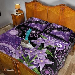Australia Epilepsy Awareness Quilt Bed Set Purple-crowned Fairywren Boronia Aboriginal LT14
