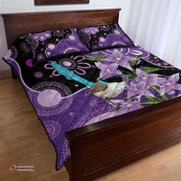 Australia Epilepsy Awareness Quilt Bed Set Purple-crowned Fairywren Boronia Aboriginal LT14