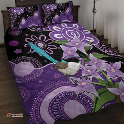 Australia Epilepsy Awareness Quilt Bed Set Purple-crowned Fairywren Boronia Aboriginal LT14