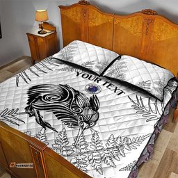 Custom New Zealand Kiwi Football Quilt Bed Set Aotearoa Silver Fern LT14