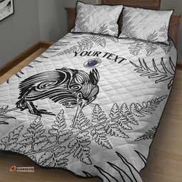 Custom New Zealand Kiwi Football Quilt Bed Set Aotearoa Silver Fern LT14