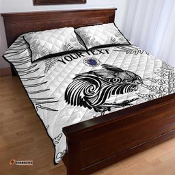 Custom New Zealand Kiwi Football Quilt Bed Set Aotearoa Silver Fern LT14