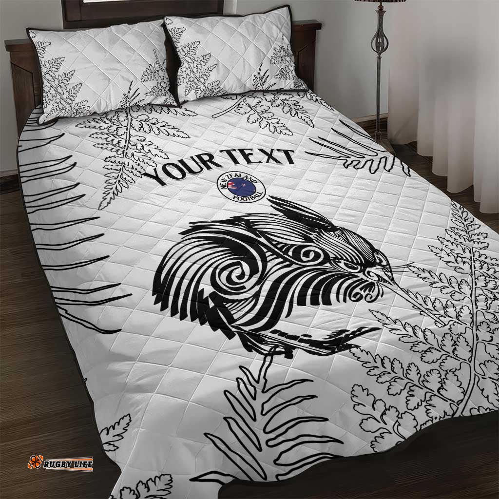 Custom New Zealand Kiwi Football Quilt Bed Set Aotearoa Silver Fern LT14
