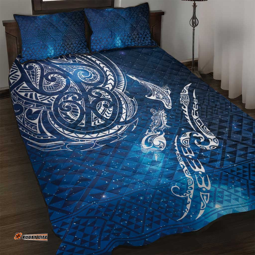 Matariki Galaxy Quilt Bed Set New Zealand Map Maori Pattern LT9