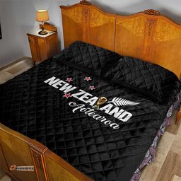 Football New Zealand Quilt Bed Set Aotearoa United Black Version LT01