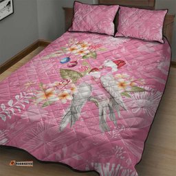 Joyful Pink Cockatoo Quilt Bed Set Australia Christmas Vibes LT9