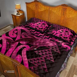 Humpback Whale Matariki New Zealand Quilt Bed Set NZ Maori Paikea Poutama Luxury Pink LT14