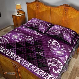 Matariki New Zealand Quilt Bed Set NZ Niho Taniwha Maori New Year Purple Galaxy LT14