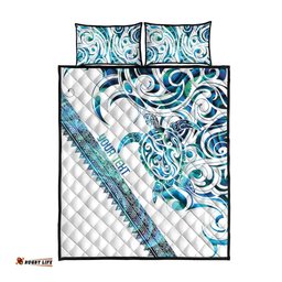 Kahui Whetu Paua shell Kowhaiwhai Taniko Personalised Quilt Bed Set Turtle Tattoo Maori Tribal Style LT9
