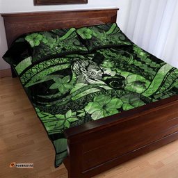 Maori Romantic Valentine Quilt Bed Set The Hongi Kiss Green Galaxy DT05