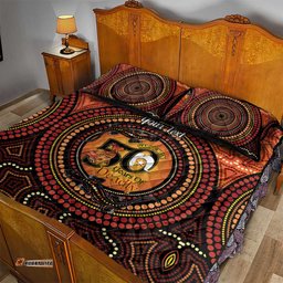 NAIDOC Week 2026 Personalised Quilt Bed Set 50 Years of Deadly Lizard Kangaroo Aboriginal Art LT14