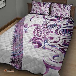 Mawhero Paua shell Kowhaiwhai Taniko Personalised Quilt Bed Set Turtle Tattoo Maori Tribal Style LT9