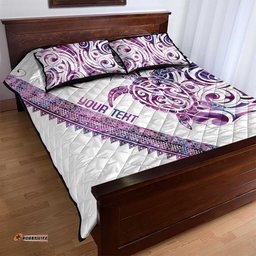 Mawhero Paua shell Kowhaiwhai Taniko Personalised Quilt Bed Set Turtle Tattoo Maori Tribal Style LT9
