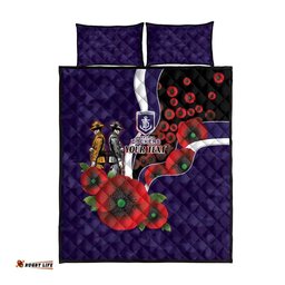 Fremantle Dockers ANZAC Personalised Quilt Bed Set Lest We Forget Poppy Camo LT9