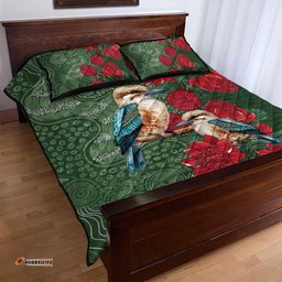 Kokaburra and Waratah Quilt Bed Set Aboriginal Art LT9