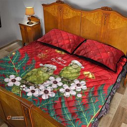 New Zealand Kakapo Christmas Quilt Bed Set Owl Parrot Santa Sliver Fern Manuka - Red LT14