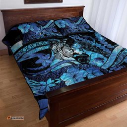 Maori Romantic Valentine Quilt Bed Set The Hongi Kiss Blue Galaxy DT05