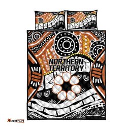 Australian Northern Territory Quilt Bed Set Aboriginal with Sturt's Desert Rose LT9