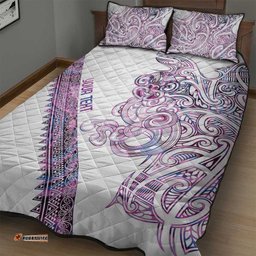 Mawhero Paua shell Kowhaiwhai Taniko Personalised Quilt Bed Set Taniwha Maori Tribal Style LT9
