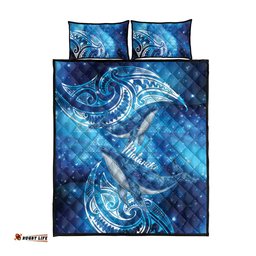 New Zealand Humpback Whale Matariki Quilt Bed Set Maori New Year Taniko Niho Taniwha LT14