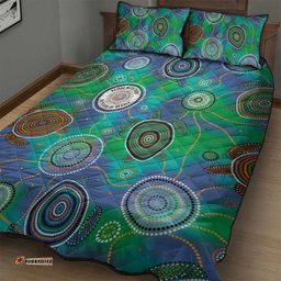 NAIDOC 50 Years of Deadly Quilt Bed Set Sea Turtle Aboriginal Dot Art LT19