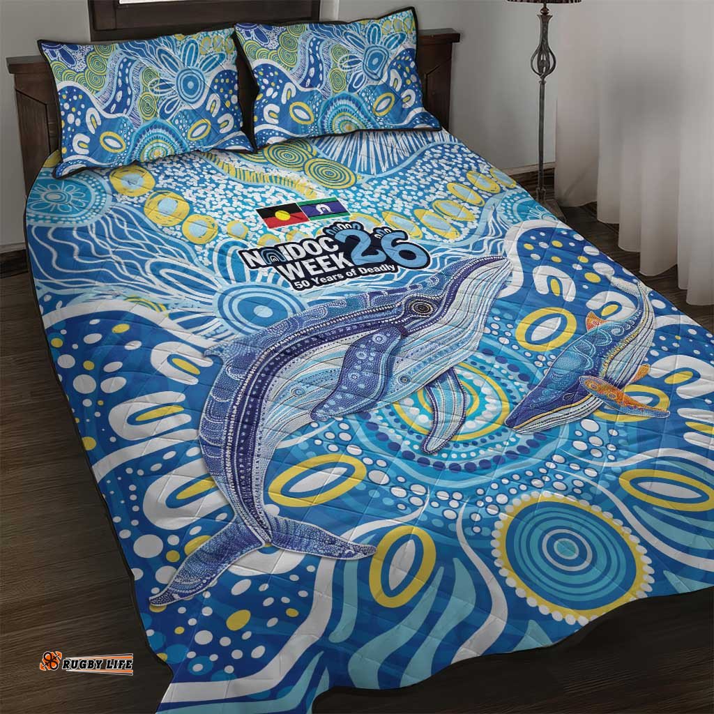 NAIDOC Week 2026 Quilt Bed Set Dreaming of Whales Aboriginal Dot Art LT9