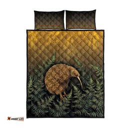 New Zealand Kiwi Bird Quilt Bed Set Silver Fern Mix Maori Pattern LT05