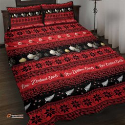 New Zealand Darts Christmas Quilt Bed Set Merry Xmas Aotearoa Maori Red LT14