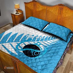 New Zealand Lawn Bowls Prostate Cancer Custom Quilt Bed Set Aotearoa Maori Silver Fern Blue Ribbon LT14