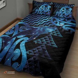 Humpback Whale Matariki New Zealand Quilt Bed Set NZ Maori Paikea Poutama Luxury Blue LT14