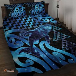 Humpback Whale Matariki New Zealand Quilt Bed Set NZ Maori Paikea Poutama Luxury Blue LT14