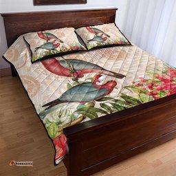 Merry Christmas Aussie Aboriginal Quilt Bed Set Rosebreasted Cockatoo Pastel LT7