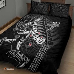 New Zealand Cricket Quilt Bed Set Maori Kiwi Black Fern LT01