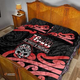 New Zealand 1840 Waitangi Day Quilt Bed Set Aotearoa Haka Mask - Red Version LT14