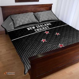 New Zealand Cricket Quilt Bed Set Black Cap Unbeatable LT05