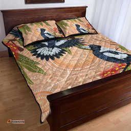 Magpies On Eucalyptus Australia Aboriginal Quilt Bed Set LT7