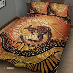 Indigenous Kangaroo Australia Quilt Bed Set Australian Aboriginal Art Proud LT14