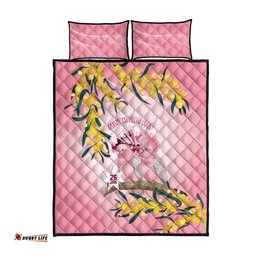 Galah Australia Day Quilt Bed Set 26th January Golden Wattle Pink Color LT14