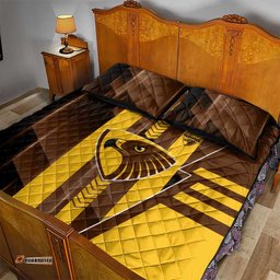 Hawthorn Hawks Quilt Bed Set Modern Geometric Sports Graphic Style TS04