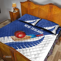 New Zealand Cricket Quilt Bed Set Kiwi Birds Haka Dance Blue Fern Sporty Style LT03