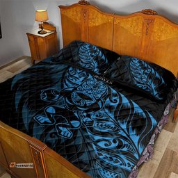 New Zealand Lawn Bowls Quilt Bed Set Blue Maori Warrior Tribal Silver Fern LT9